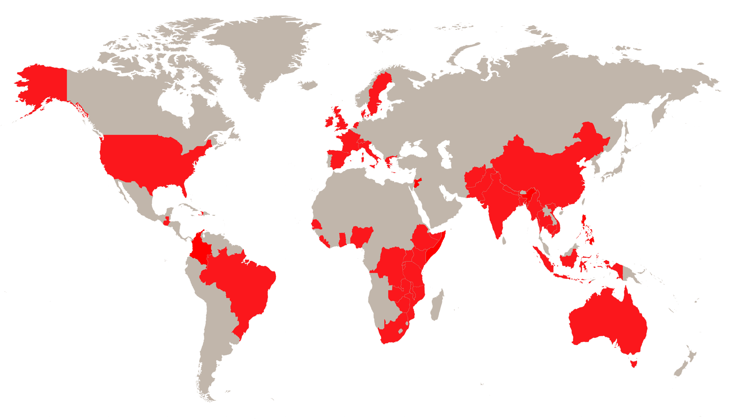 ActionAid Worldwide Map